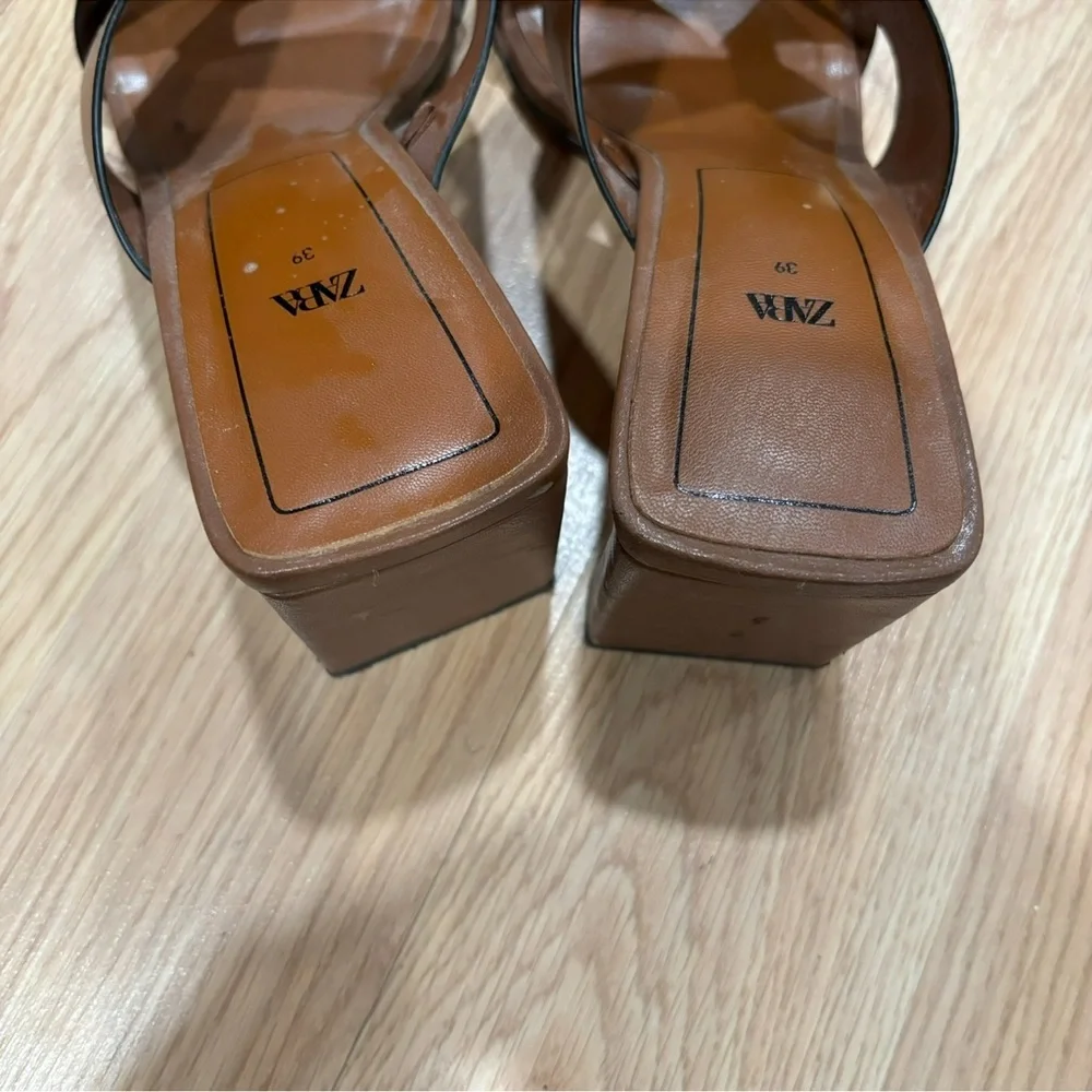 Zara Elegant Brown Women's‎ Sandals - Picture 4 of 8